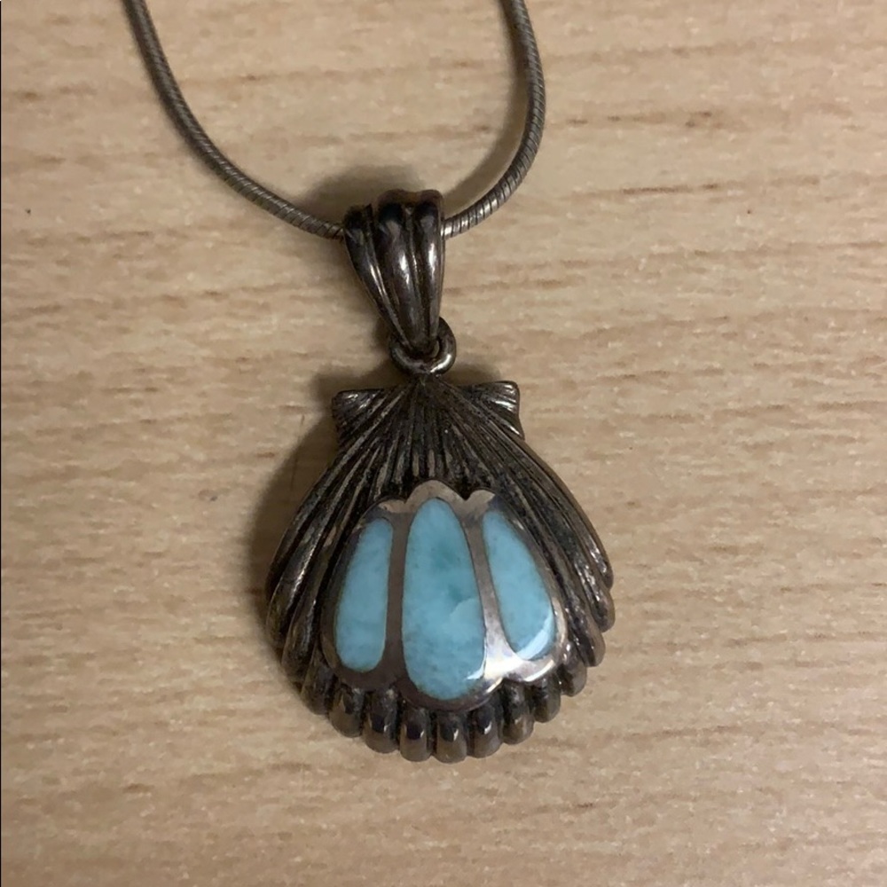 Larimar Seashell Necklace